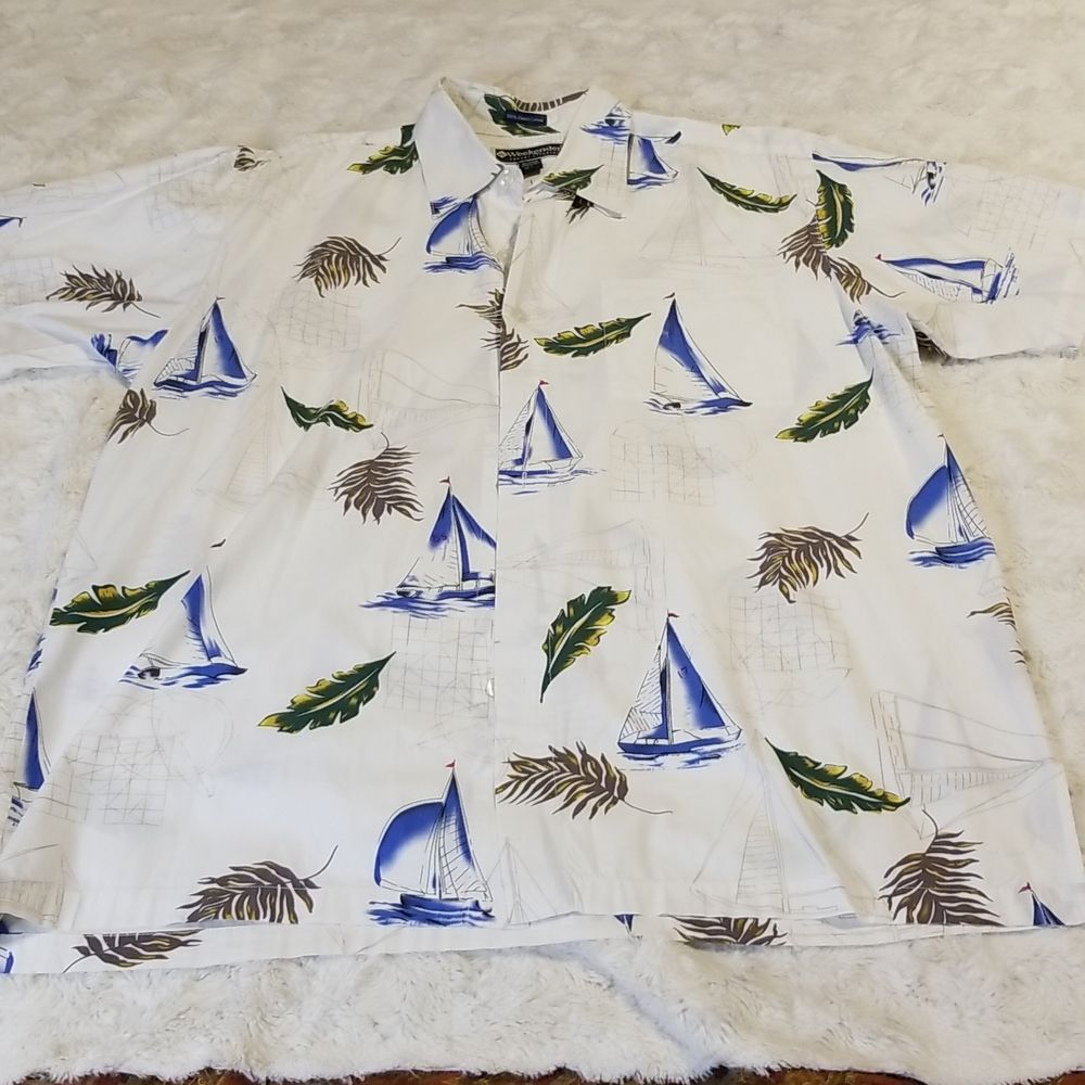 Weekenders Shirt Men Size Large Tropical Button Up Camp Summer
